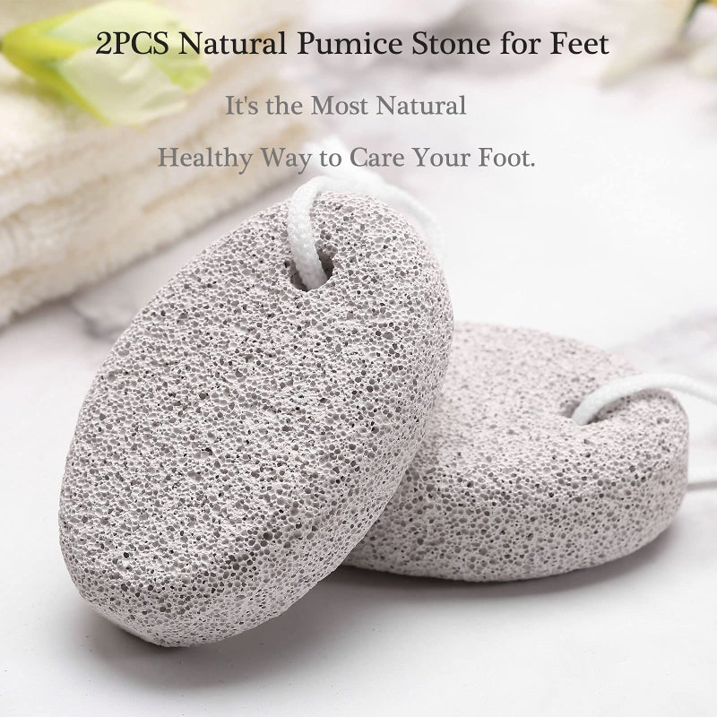 HOOMBOOM 2PCS Natural Pumice Stone for Feet  HOOMBOOM Lava Pedicure Tools Hard Skin Callus Remover for Men/Women Feet and Hands - Natural Foot File Exfoliation to Remove Dead Skin - Image 2